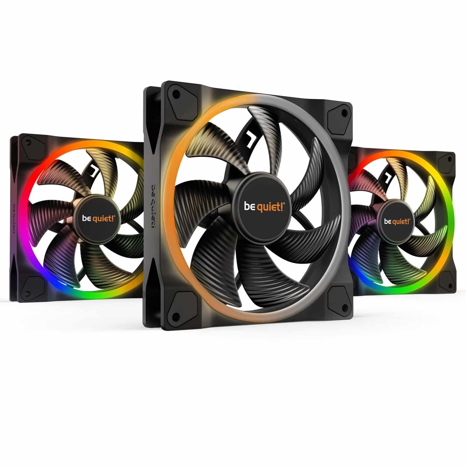 be quiet! Light Wings PWM Addressable RGB Fan Pack, 140mm, 1500RPM 